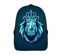 Animal Mochilas Impreso Diseño Ergonómico Rinoceronte Informal Grande Mochila Con Bolsillos Grandes Mochila 3D Impresos 2 Compartimento-16，para Hombres Mujeres Safari De Senderismo