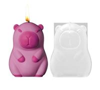 Animal Molds Silicone - 3D Capybara for Crafting | Flexible Non Stick Reusable Mold, Large 6.4x6.4x8.1cm, Small 4.9x4.9x6.2cm, Ice Cream Cake Jewelry Figurine Casting Home Decor Lovely