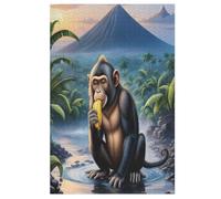 Animal Mono Puzzles de Madera 1000 Piezas para Adultos, Materiales Reciclables De Calidad Superior Puzzle, Juego en Familia, (78×53cm)