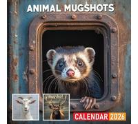 Animal Mugshots Calendar 2026: Playful Portraits of Animals with Attitude