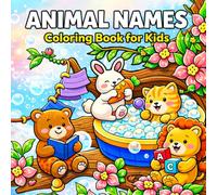 Animal Names: Coloring Book for Kids: Featuring Cute Cozy Animals, Big Bold Line Art, and Easy Animal Name Learning for Early Childhood Fun