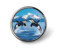 Animal Orcas Iceberg Brooch Pins for Women Men Cute Badge Lapel Pins for Backpack Dress Accessories