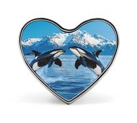 Animal Orcas Iceberg Brooch Pins Heart Badge Collar Lapel Pins Dress Coat Accessories for Women Men