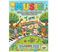 ANIMAL ORCHESTRA: A Musical Adventure Coloring Book: Bold & Easy Coloring Book for Kids Ages 4-8, Simple Musical Instruments and Cute Animals with Thick Lines