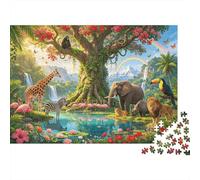 Animal Paradise Puzzles 1000 Piezas Material Reciclado Rainbow Garden Adulto Jigsaws Desarrolla la Inteligencia de Niños y Niñas Parent Child Actividad de Juego 52x38cm/1000pcs