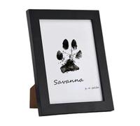 Animal Paw Print Kit, Creative Paw Kit for Kitten & Dog, Memorable Keepsake Impression Kits, Memorial Picture Frame, (14.7x10.9x1.2cm), White, Black, Wood Color