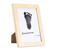 Animal Paw Print Kit, Creative Paw Kit for Kitten & Dog, Memorable Keepsake Impression Kits, Memorial Picture Frame, (14.7x10.9x1.2cm), White, Black, Wood Color