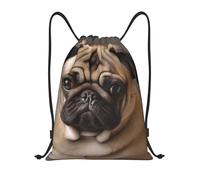 Animal Perro Pug Mujer Hombre Mochila De Cuerdas Impermeable Bolsa De Gimnasio Con Cordón Mochila Con Cordón Para Baloncesto Acampada Senderismo