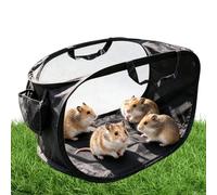 Animal Playpen with Handles - Side Pocket Portable Cage, Color Black/Whit