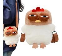 Animal Plush Bag Toy - Plush Chicken Shoulder Bag 25 cm | Soft Cartoon Purse with Adjustable Strap, Kids Girls Boys, Cute Zipper Pouch for School, Travel, Everyday Use, Gift