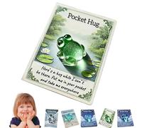 Animal Pocket Hug Gifts, Mini Resin Animal Hug Token, Emotional Support Turtle with Mini Pocket Hugs Greeting Cards, Cute Pockets Hugs for Christmas Anniversary Valentines Birthday (1pcsD)