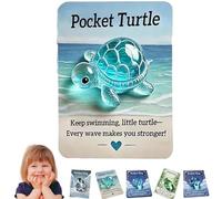 Animal Pocket Hug Gifts, Mini Resin Animal Hug Token, Emotional Support Turtle with Mini Pocket Hugs Greeting Cards, Cute Pockets Hugs for Christmas Anniversary Valentines Birthday (1pcsA)