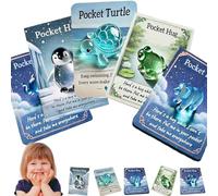 Animal Pocket Hug Gifts, Mini Resin Animal Hug Token, Emotional Support Turtle with Mini Pocket Hugs Greeting Cards, Cute Pockets Hugs for Christmas Anniversary Valentines Birthday (Mix)