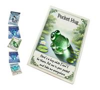 Animal Pocket Hug Gifts, Resin Animals Token with Mini Pocket Hug Greeting Cards, Bulk Little Emotional Support for Christmas Anniversary Valentines Birthday (frog)