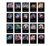 Animal Postcards by papeal - Spirit Animals - 44 Illustration Animal Card Deck with Inspiring Messages - Thank You Cards Animals and Animal Oracle Cards