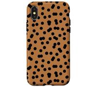 Animal Print Camel and Black Polka Dots Abstract Polkadots Carcasa para iPhone X/XS