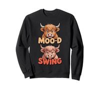 Animal Puns Moo-D Swing, Divertida Vaca de Dibujos Animados Sudadera