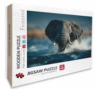 Animal Puzzle Madera, Elefante Puzzle 1000 Piezas Adultos con Compact Box 75x50cm, Rompecabezas Desafiante, Juegos de Rompecabezas Creativos para Hombres Mujeres Adolescente, Regalos para niñas 3-2884