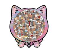 Animal Puzzles for Adults, 135-Piece Cat Framed Board Toy, Wooden Children's Puzzle for Boys, Girls, Youth, Elderly, Home Decor, Learning Activity