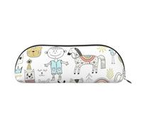 Animal Rabbit Fox Dee - Bolsa de almacenamiento de piel semicircular, bolsa de papelería, bolsa de maquillaje, bolsa de almacenamiento, color plateado, talla única, bolsa de almacenamiento, plateado,