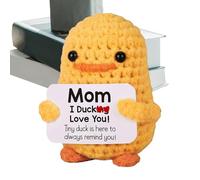 Animal relleno de pato - muñeca de peluche hecha a mano, juguete blando tejido | Ornamento elaborado de crochet decorativo, adorable figura de comodidad artesanal, decoración de exhibición emocional j