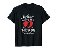 Animal Rescue Novedad Diseño My Heart Belongs to a Shelter Camiseta