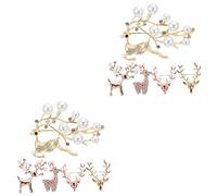 Animal Rhinestones Brooch Elk Breastpins Party Supplies Christmas Badge Pin Holiday Pins The Sweater Brooches Alloy