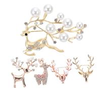Animal Rhinestones Brooch Elk Breastpins Party Supplies Christmas Badge Pin Holiday Pins The Sweater Brooches Alloy