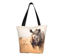 Animal Rhino - Bolsa de hombro cómoda con estampado de animales para verano, viajes, playa, trabajo, uso diario, versátil