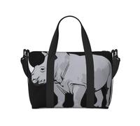 Animal Rhino - Bolsa de viaje cruzada, 41 x 29 x 15 cm, bolsa de viaje para parte inferior de silla, bolsa de viaje, bolsa de noche, bolsa de mano unisex, Black, Talla única