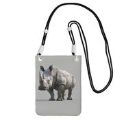 Animal Rhino - Bolso cruzado delgado para teléfono, multiuso, para viajes, correr, uso diario, Black, Talla única