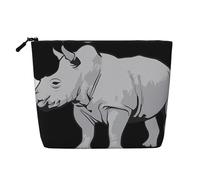 Animal Rhino - Neceser versátil de viaje, bolsa de maquillaje de cáñamo falso, multiusos, organizador de accesorios cosméticos, Black, Talla única