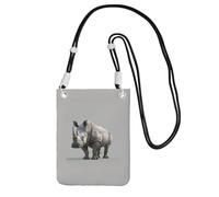 Animal Rhino Print - Bolsa cruzada delgada para teléfono, ligera, impermeable, para uso diario, Black, Talla única