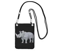 Animal Rhino Print - Bolsa para teléfono móvil para mujer y hombre, resistente al agua, para viajes, correr, Black, Talla única