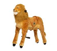 animal riding Animal Riding ARL006L Shimba-León de equitación para niños a Partir de 8 años, Color marrón, Altura del sillín de 80 cm, con Ruedas