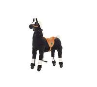 animal riding Caballo de equitación Maharajá XL (para niños, Caballo de 8 años, hasta 80 kg, sillín Desmontable, Montura con Ruedas), Color Negro