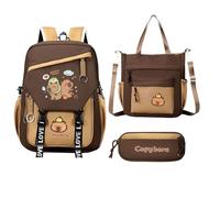 Animal Rucksack Bundle - Cute Character Satchel, Water Resistant Study Knapsack Kit, Spacious Youth Learning Carrier | Stationery Pouch Storage Pack, Child Teen Birthday Gift Casual Campus Usage