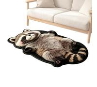 Animal Rug | Raccoon Pattern Carpet Mat Decoration | Carpet Rugprovides Barefoot Stepping Comfort And A Soft Foot Feel. Place It In A Playroom, Children's Room, Or Reading Nook To Add Playful Charm Wh