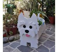 Animal Shaped Cartoon Planter Dog,Horse,Cow Garden Planters, Detachable Design Dog Planter Plant Pots, Creative Plant Storage Rack Office Home Decor Gift(West Highlands)