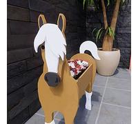 Animal Shaped Cartoon Planter Dog,Horse,Cow Garden Planters, Detachable Design Dog Planter Plant Pots, Creative Plant Storage Rack Office Home Decor Gift(Horse)