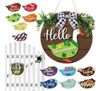Animal Sign - Wooden Reusable Magnetic Change Interchangeable Door Decoration | Rustic Ornament Animal Welcome Sign Set For Holiday Porch Home Garden Indoor Outdoor
