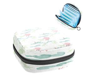 Animal Silhouette Frog Lotus - Kit de primera menstruación para niñas, bolsa menstrual de tampón, soporte para almohadilla de lactancia con cremallera, organizador de servilletas sanitarias