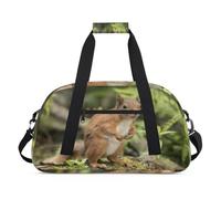 Animal Squirrel - Bolsas de lona para niñas y niños, linda ardilla durante la noche, bolsa de viaje de fin de semana, bolsa de viaje de 24 L, bolsa de deporte para gimnasio, bolsa de práctica, color,