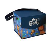 Animal Themed Treat Boxes - Blue Lion 20 x 20 x 17 cm Flip Top Large Empty Candy Boxes With Strap | Birthday Shower Decor Party Supplies For Kids Girls Boys
