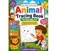 Animal Tracing Book for Kids Ages 3-6: Trace the Dotted Lines and Complete Cute Animal Pictures | Fun Preschool Tracing Activity Book for Toddlers and Young Children