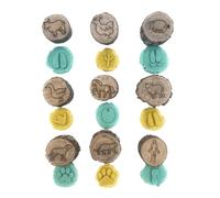 Animal Tracks Stamps - Wooden Footprint Stampers, Kids Educational Craft Kit, Fine Motor Skills Toys | Scrapbook Supplies, Party Favors, Classroom Prizes, Stamps for Nature Exploration Fun