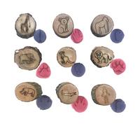 Animal Tracks Stamps - Wooden | Stamps Style | Wooden Stamp Set For DIY Crafting And Educational Play For Kids Childrens Boys, Girls Play Time