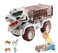 Animal Truck - Coche de tigre para retirarse, vehículo de juguete de transporte | Coche inercial de aprendizaje para apoyar a los niños, juguete de transporte para niños, juguete educativo, juguete de