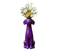 Animal Vase Holder, Resin Dog Flower Display Pot, Cute Sculptural Plant Container Decor, Decorative Floral Vase Unit, For Shelf Bookshelf Mantel Entryway Living Room Dining Table Bedroom Office Use