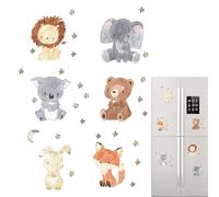Animal Wall Decals - Self Adhesive Pvc Animal Wall Stickers, Cartoon Switch Decal, Nursery Walls Stickers | 6pcs Colorful Room Decor For Walls, Furniture, Ceramic Tile, Mirror, Refrigerator